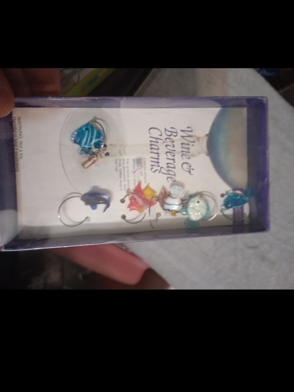 Glass Sea Creature Wine & Beverage Charms - Set of 6